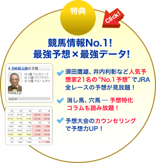 特典2 競馬情報No.1! 最強予想×最強データ!